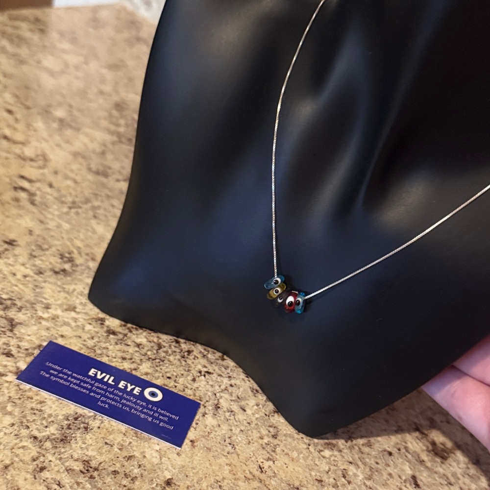 Boutique Sterling Silver Necklace with Evil Eye 🧿 beads